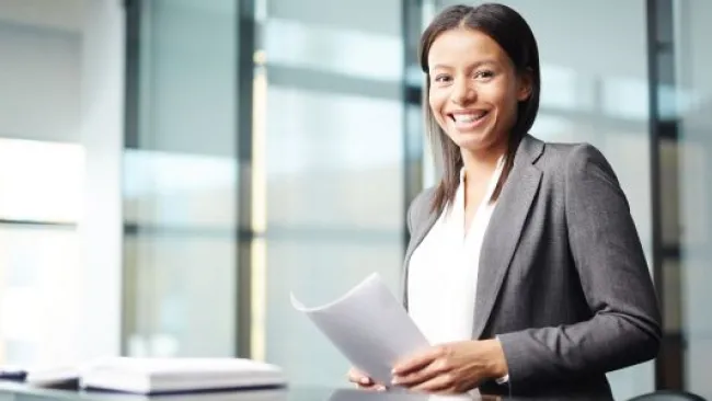 A smiling employee